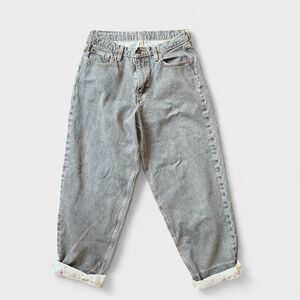 Levi's Super Baggy Denim Jeans 30x34 Gray Drawstring Skater Wide Leg Loose 90s